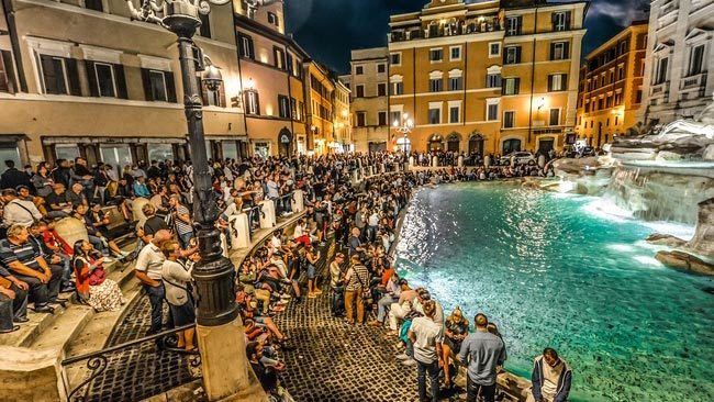 Trevi Fountain by night